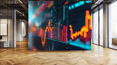 Stock Market Exchange: Economics & Investment Graphs Wall mural