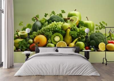 symbolizes healthy eating with fruits and vegetables representing a shift from fatty and unhealthy foods specifically for diabetes or diabetic diets Wall mural