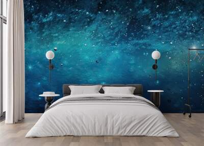 The abstract black and blue background texture resembles the mesmerizing underwater world with shimmering bubbles sparkling light and peaceful sea creatures creating a perfect wallpaper for Wall mural