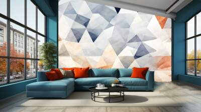 The abstract illustration features a creative and modern design with geometric patterns providing a unique background texture in white and retro inspired tones reminiscent of a stone backgro Wall mural