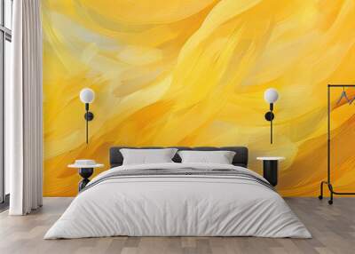 The modern abstract art illustration showcases a vibrant and colorful background with a bold yellow pattern adding a delightful texture to the design of the wallpaper and fabric Wall mural