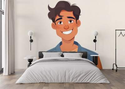 Young hispanic man wearing casual clothes with a happy and cool smile on face lucky person Wall mural