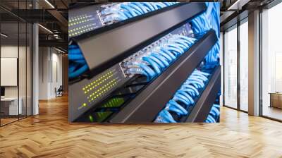 Ethernet switch hub in rack cabinet Wall mural