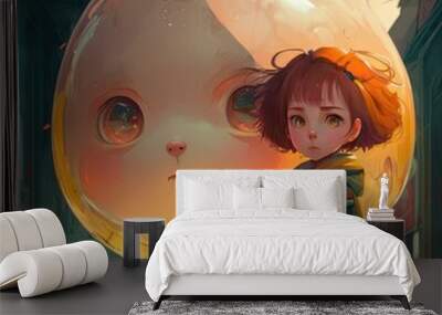 Little Girl Anime Wall mural