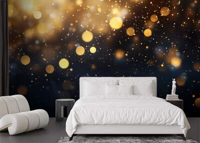 Abstract blur gold sparkle bokeh. Bokeh. Illustration Wall mural