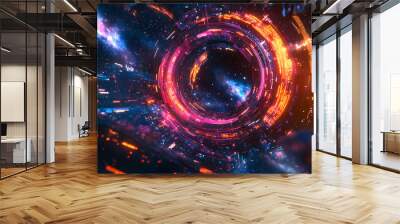 Abstract innovation space travel successful business. future disruption strategy for time and space travel portal gateway. 3d render, raster illustration. Time Travel. Illustration Wall mural