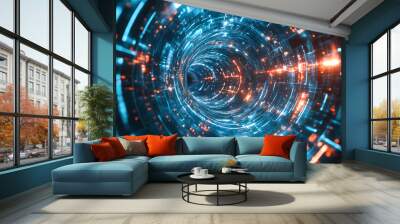 Abstract innovation space travel successful business. future disruption strategy for time and space travel portal gateway. Space Exploration. Illustration Wall mural