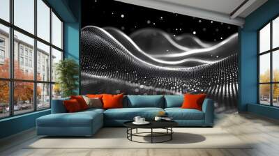 Abstract polygonal space with dot and line connection for use as technology or science background. Stippling. Illustration Wall mural