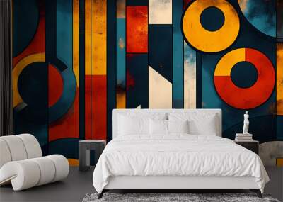 Artistic illustration of bright art deco geometric shapes. Art Deco. Illustration Wall mural