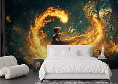 fire in the sky Wall mural