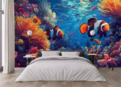 fish in aquarium Wall mural