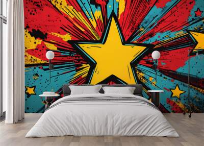 grunge star background Wall mural