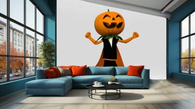 Jack o Lantern Celebrating. 3D Illustration Wall mural