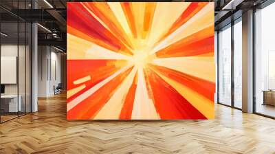 Radiant sunburst pattern with bright, warm colors and dynamic lines. Warm Colors. Illustration Wall mural