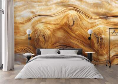 Real wood texture with varnished background. natural wood texture background. Wood Grain. Illustration Wall mural