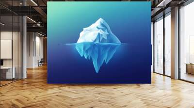 The iceberg is a hidden danger and the concept of global warming. floating ice in the ocean. a copy space for text and design. Iceberg. Illustration Wall mural