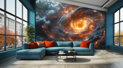 Data Tempest: Unlocking Insights amidst the Digital Whirlwind Wall mural