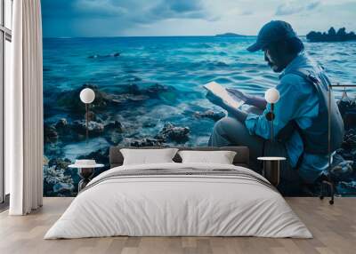 Underwater Odyssey: A Marine Guardians Vigilance through Technology Wall mural