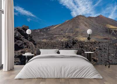 Lava rocks on the slopes of Mount Etna Wall mural