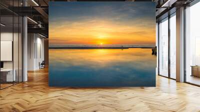 sunset over the lake Wall mural