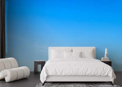 empty blue sky background texture with white clouds. Wall mural