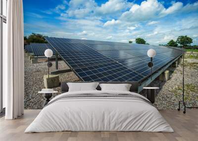 Solar panel on blue sky background, Alternative energy concept,Clean energy,Green energy. Wall mural