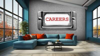 The word Careers on an index card drawer label Wall mural