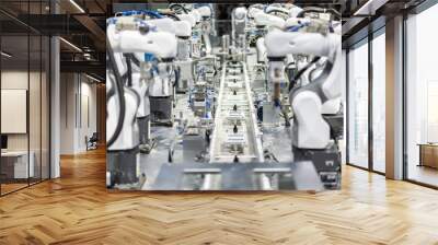 robot arm working in car factory Wall mural