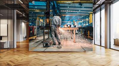 worker working in factory Wall mural