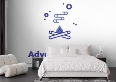 Adventure line icon vector design with title. two color line Adventure icon. Wall mural