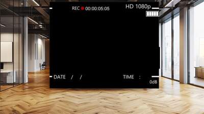 Camera recording frame black background.Camera recording screen. Wall mural