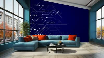 High-tech circuit board digital technology illustration background Wall mural