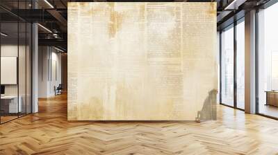 Vintage newspaper background with faded text and a classic feel Wall mural