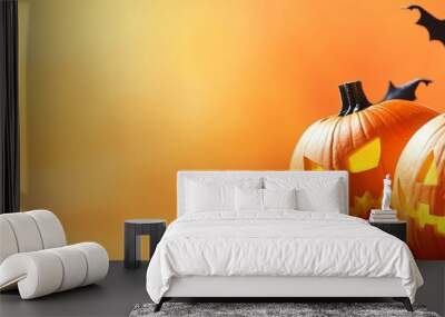 Halloween banner with empty copyspace for messaging and custom designs. Happy halloween celebration, Halloween day party, advertising and seasonal greeting card. Wall mural