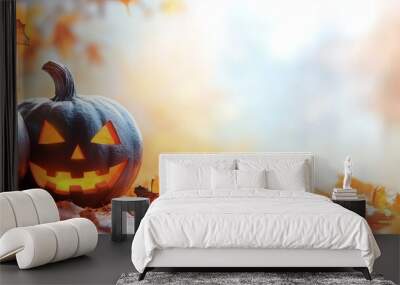 Halloween banner with empty copyspace for messaging and custom designs. Happy halloween celebration, Halloween day party, advertising and seasonal greeting card. Wall mural