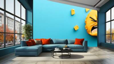 Irritability is a feeling of agitation that you might experience as a result of stress, mental health conditions, or physical disorders. Irritability banner with empty copyspace. Wall mural