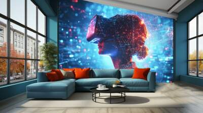 The concept of the metaverse is increasingly searched as people explore its implications for social interaction and business Wall mural