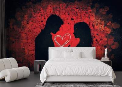 The Evolution of Love in the Digital Age. Analyzing how technology and social media are changing the way people meet, fall in love, and maintain relationships in the modern world Wall mural