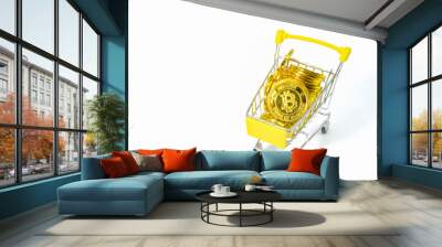 Bitcoin Coin Electronic Currency White Backdrop Wall mural