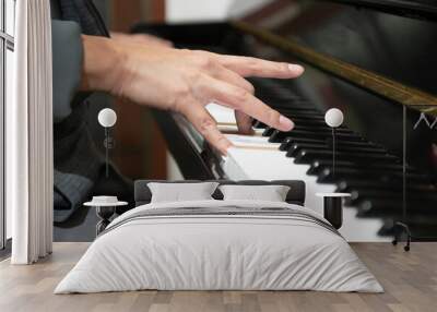 The hand that is playing the piano keys Wall mural