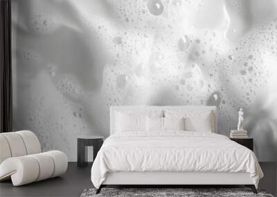 Collection of white soap foam textures isolated on clean white or transparent backgrounds. Ideal for high-impact and dynamic designs Wall mural