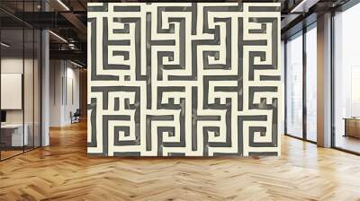 Design a classic Greek key pattern with interlocking lines and a timeless appeal. Wall mural