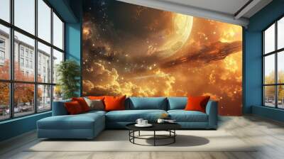 Space exploration and colonization will expand humanity's horizons beyond Earth, paving the way for interplanetary travel Wall mural