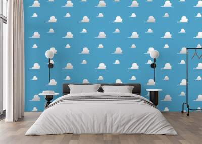 Background Room Kids - Clouds blue Room Wall mural