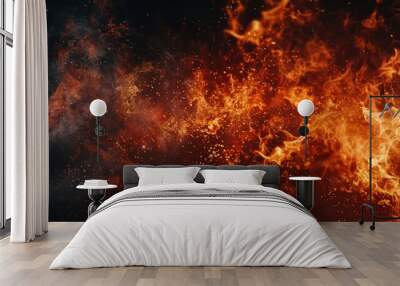 intense flames background generative ai Wall mural