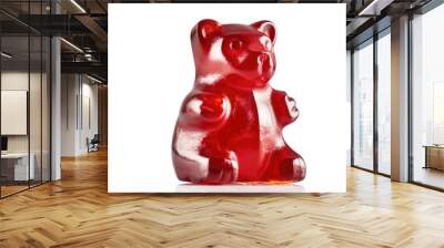 red gummy bear isolated on white background, generative ai Wall mural