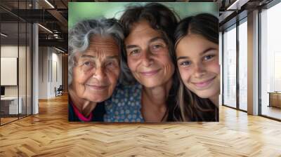 three generations of family generative ai Wall mural