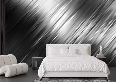 Abstract Metallic Background with Diagonal Lines and Shiny Silver Texture for Modern Design and Industrial Themes Wall mural