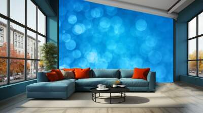 abstract blue bokeh background. Wall mural