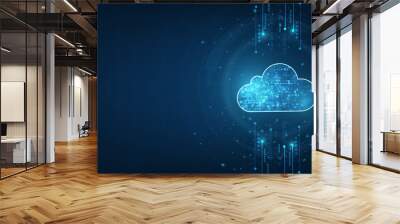 Cloud computing concept.Abstract cloud connection technology background. Wall mural